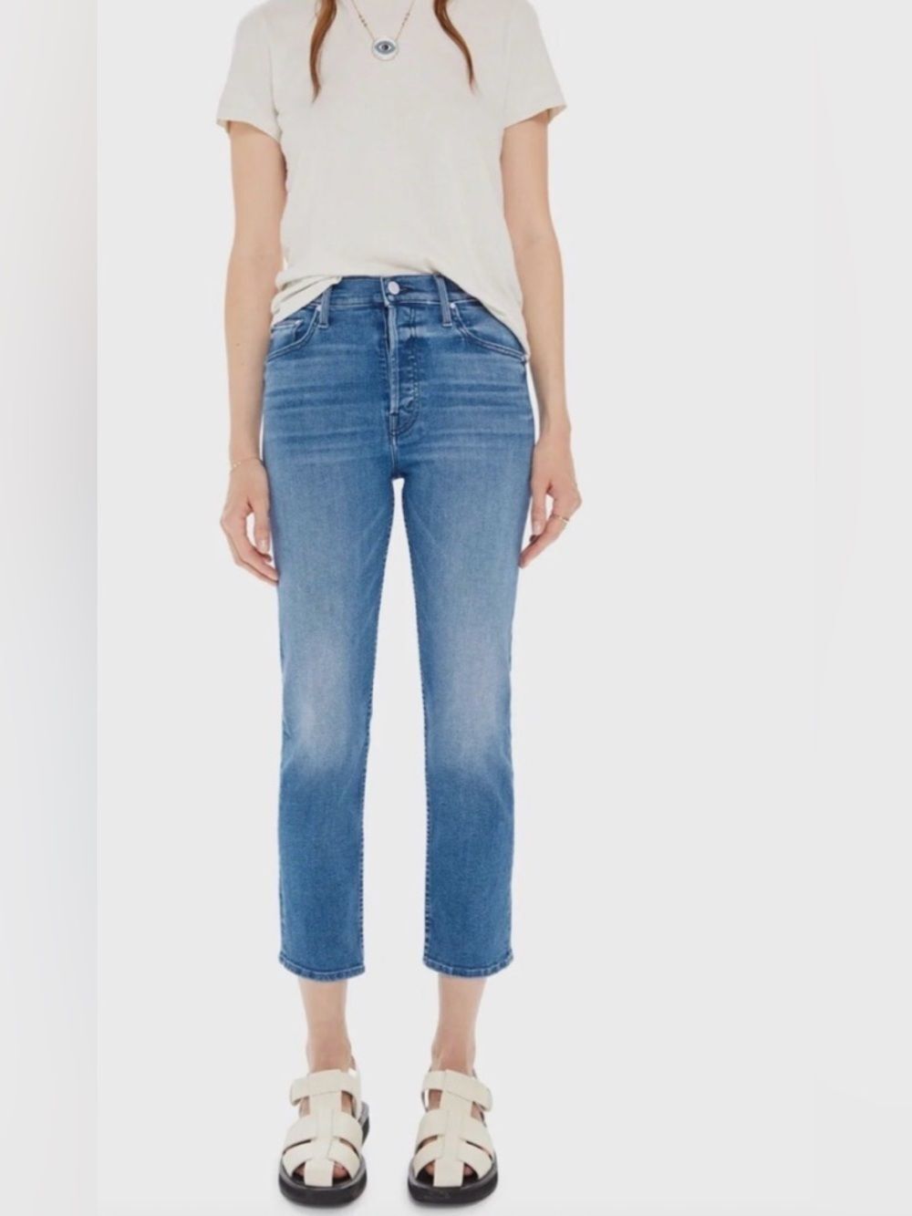 Mother The Tomcat Wash In Oui Oui Size 25 
Blue Denim Jeans Cropped